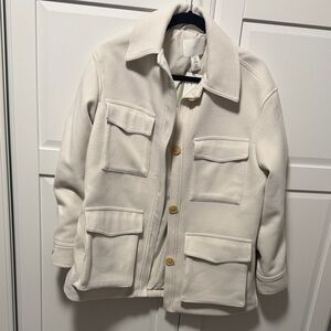 H&M Cream Utility Jacket with Button Front